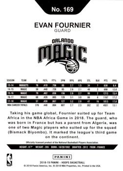 2018-19 Hoops - Purple #169 Evan Fournier Back