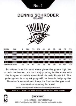 2018-19 Hoops Winter - Purple #1 Dennis Schroder Back