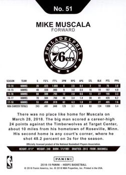 2018-19 Hoops Winter - Purple #51 Mike Muscala Back