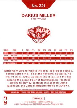 2018-19 Hoops - Red Backs #221 Darius Miller Back