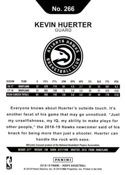 2018-19 Hoops - Silver #266 Kevin Huerter Back