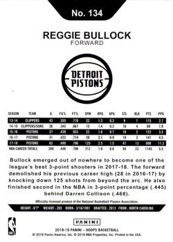 2018-19 Hoops - Teal Explosion #134 Reggie Bullock Back