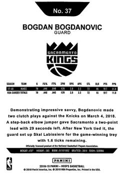 2018-19 Hoops Winter #37 Bogdan Bogdanovic Back