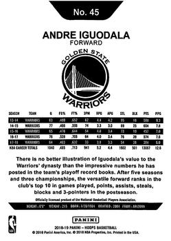 2018-19 Hoops Winter #45 Andre Iguodala Back