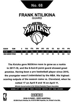 2018-19 Hoops Winter #68 Frank Ntilikina Back
