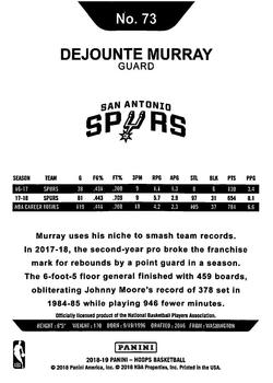 2018-19 Hoops Winter #73 Dejounte Murray Back