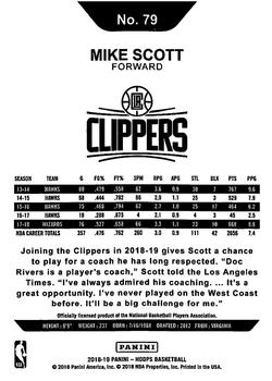 2018-19 Hoops Winter #79 Mike Scott Back