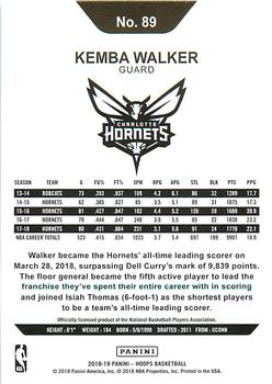 2018-19 Hoops Winter #89 Kemba Walker Back
