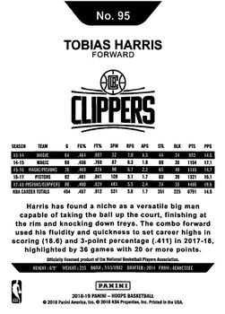 2018-19 Hoops Winter #95 Tobias Harris Back