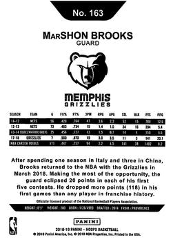 2018-19 Hoops Winter #163 MarShon Brooks Back