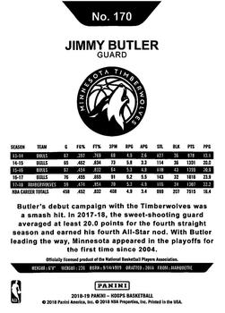 2018-19 Hoops Winter #170 Jimmy Butler Back