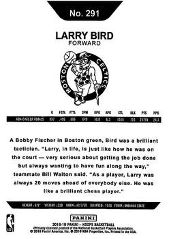 2018-19 Hoops Winter #291 Larry Bird Back