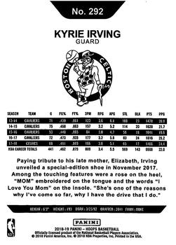 2018-19 Hoops Winter #292 Kyrie Irving Back
