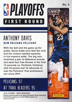 2018-19 Hoops - Road to the Finals #4 Anthony Davis Back