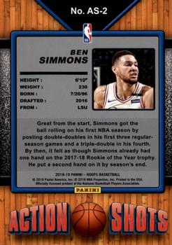 2018-19 Hoops - Action Shots #AS-2 Ben Simmons Back