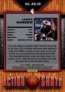 2018-19 Hoops - Action Shots #AS-30 James Harden Back