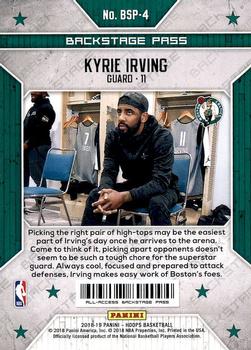 2018-19 Hoops - Backstage Pass #BSP-4 Kyrie Irving Back