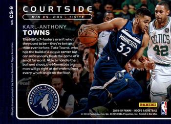2018-19 Hoops - Courtside #CS-9 Karl-Anthony Towns Back