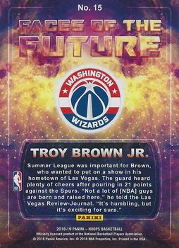 2018-19 Hoops - Faces of the Future Holo #15 Troy Brown Jr. Back