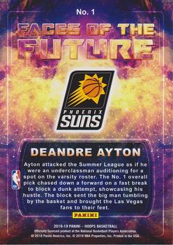 2018-19 Hoops Winter - Faces of the Future #1 Deandre Ayton Back