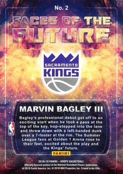 2018-19 Hoops Winter - Faces of the Future #2 Marvin Bagley III Back