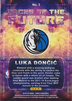 2018-19 Hoops Winter - Faces of the Future #3 Luka Doncic Back