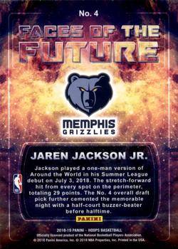 2018-19 Hoops Winter - Faces of the Future #4 Jaren Jackson Jr. Back