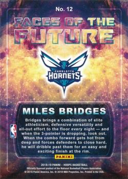 2018-19 Hoops Winter - Faces of the Future #12 Miles Bridges Back
