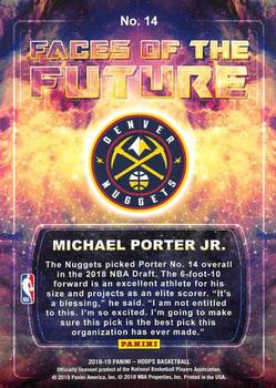 2018-19 Hoops Winter - Faces of the Future #14 Michael Porter Jr. Back