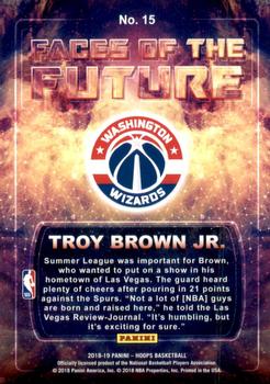 2018-19 Hoops Winter - Faces of the Future #15 Troy Brown Jr. Back