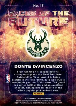 2018-19 Hoops Winter - Faces of the Future #17 Donte DiVincenzo Back
