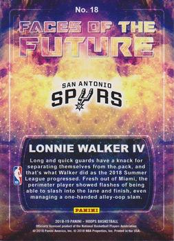 2018-19 Hoops Winter - Faces of the Future #18 Lonnie Walker IV Back