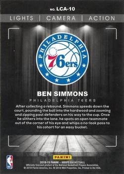2018-19 Hoops - Lights Camera Action Holo #LCA-10 Ben Simmons Back