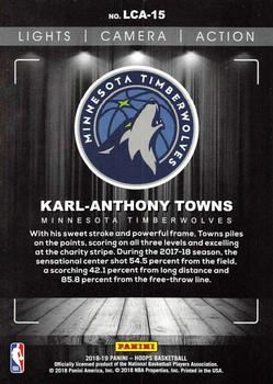 2018-19 Hoops Winter - Lights Camera Action #LCA-15 Karl-Anthony Towns Back