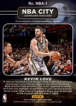 2018-19 Hoops - NBA City #NBA-1 Kevin Love Back