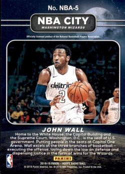2018-19 Hoops - NBA City #NBA-5 John Wall Back