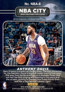 2018-19 Hoops - NBA City #NBA-6 Anthony Davis Back