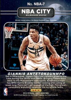 2018-19 Hoops - NBA City #NBA-7 Giannis Antetokounmpo Back