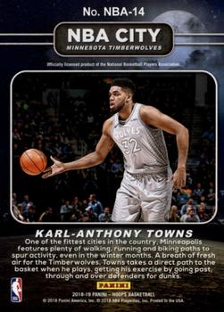2018-19 Hoops - NBA City #NBA-14 Karl-Anthony Towns Back