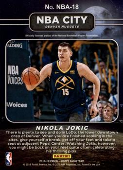 2018-19 Hoops - NBA City #NBA-18 Nikola Jokic Back