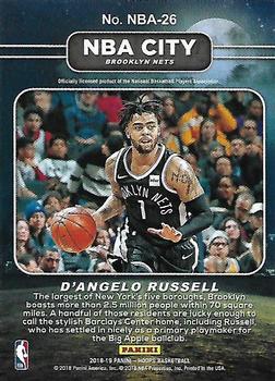 2018-19 Hoops - NBA City #NBA-26 D'Angelo Russell Back