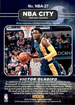 2018-19 Hoops - NBA City #NBA-27 Victor Oladipo Back