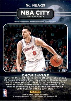 2018-19 Hoops - NBA City #NBA-29 Zach LaVine Back