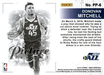 2018-19 Hoops - Picture Perfect #PP-6 Donovan Mitchell Back