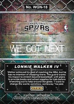2018-19 Hoops - We Got Next #WGN-18 Lonnie Walker IV Back