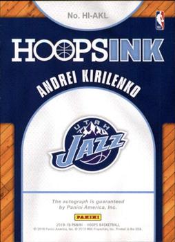 2018-19 Hoops - Hoops Ink #HI-AKL Andrei Kirilenko Back