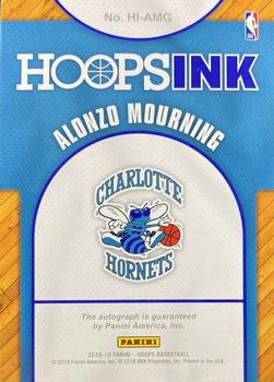 2018-19 Hoops - Hoops Ink #HI-AMG Alonzo Mourning Back