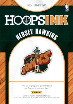 2018-19 Hoops - Hoops Ink #HI-HHW Hersey Hawkins Back