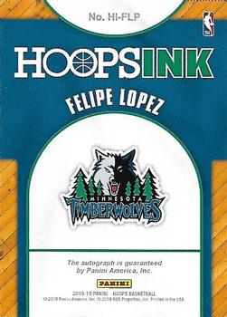 2018-19 Hoops - Hoops Ink #HI-FLP Felipe Lopez Back