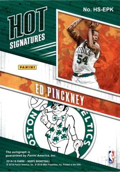 2018-19 Hoops - Hot Signatures #HS-EPK Ed Pinckney Back